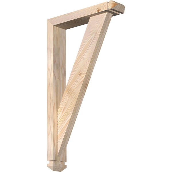 Ekena Millwork Traditional Arts and Crafts Smooth Bracket w/ Offset Brace, Douglas Fir, 3 1/2"W x 16"D x 28"H BKT0402X16X28TRA03SDF - main